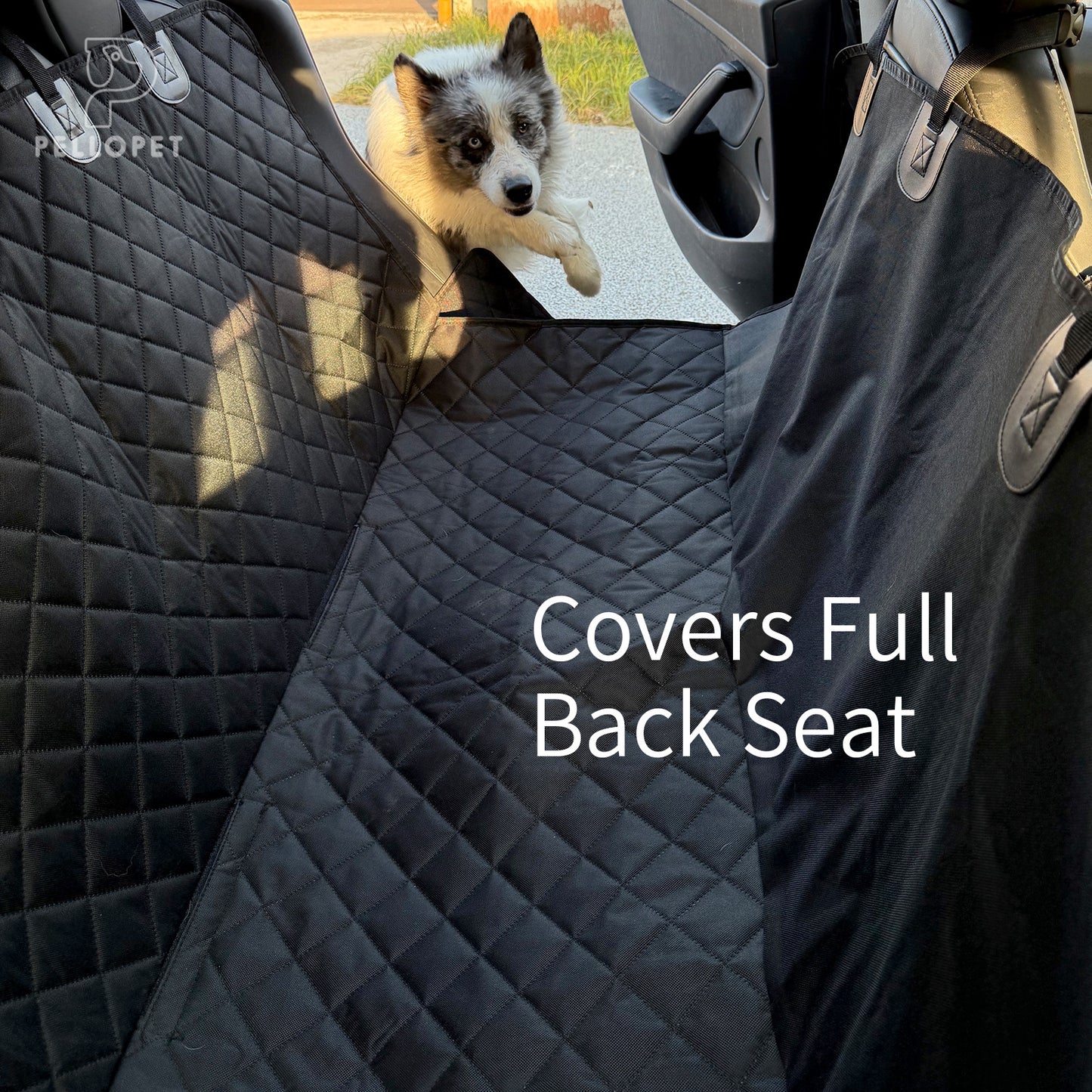 Dog Car Seat Cover - Non-Slip, Durable Pet Rear Seat Protector for Cars, Trucks, and SUVs, Pet Seat Cover | Quilted Texture | Knit Fabric, washable