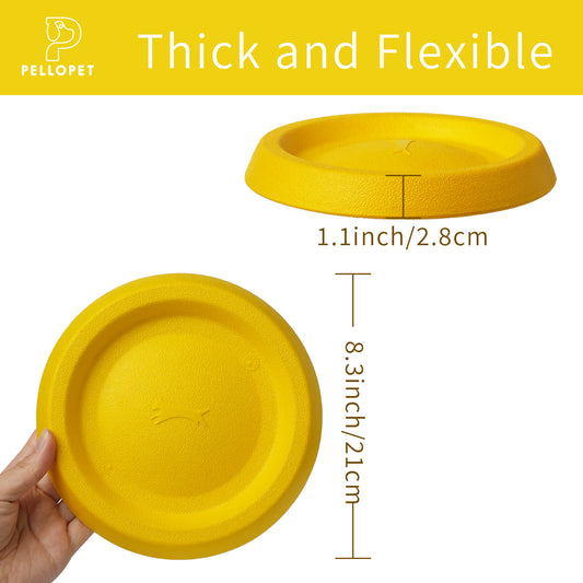 Dog Discs Toy, Durable Soft EVA pet frisbee, Flying Discs for Throwing Catching, Durable for Aggressive Chewers, Water Floating Dog Toys, Swimming Training, Medium Large Breeds, Yellow