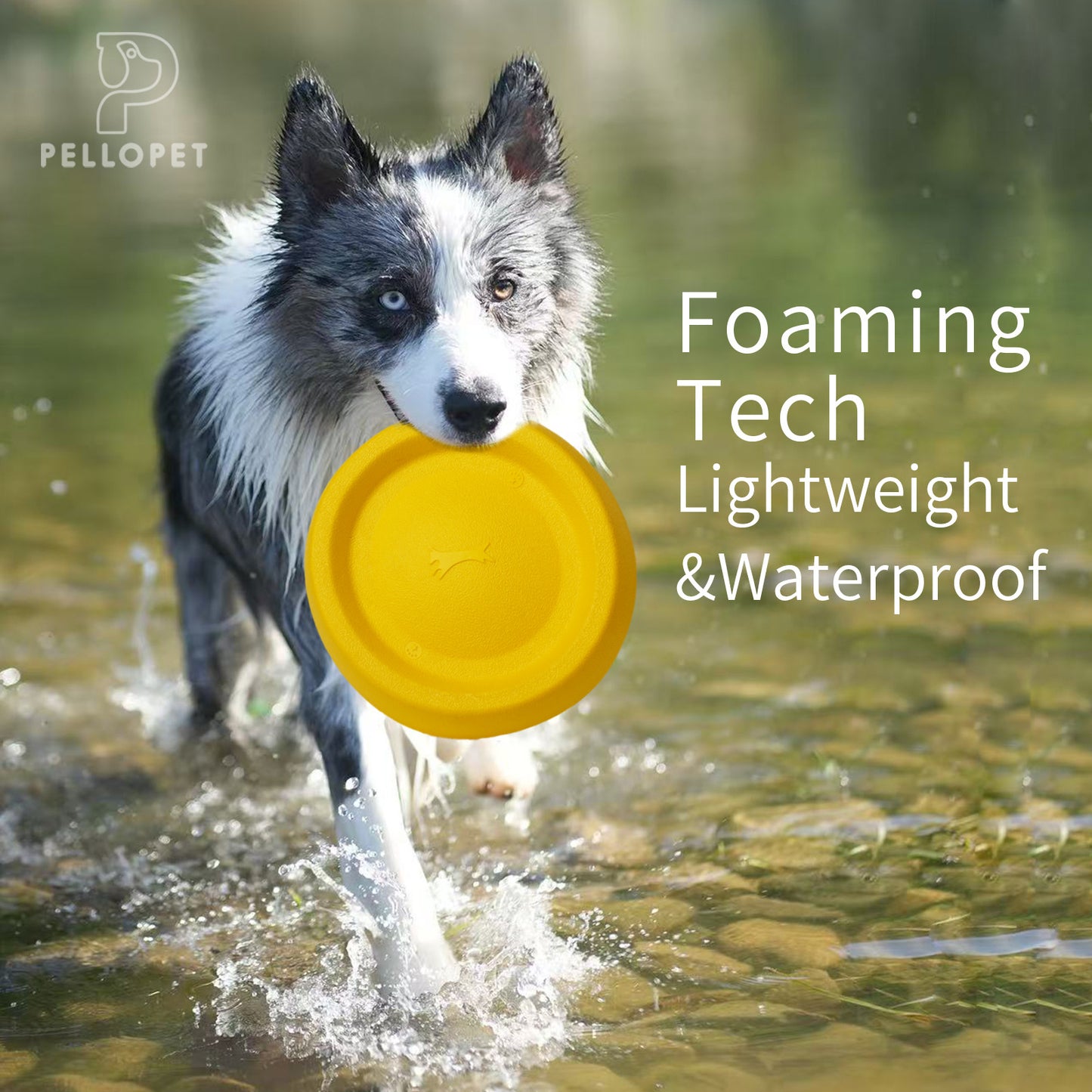 Dog Discs Toy, Durable Soft EVA pet frisbee, Flying Discs for Throwing Catching, Durable for Aggressive Chewers, Water Floating Dog Toys, Swimming Training, Medium Large Breeds, Yellow