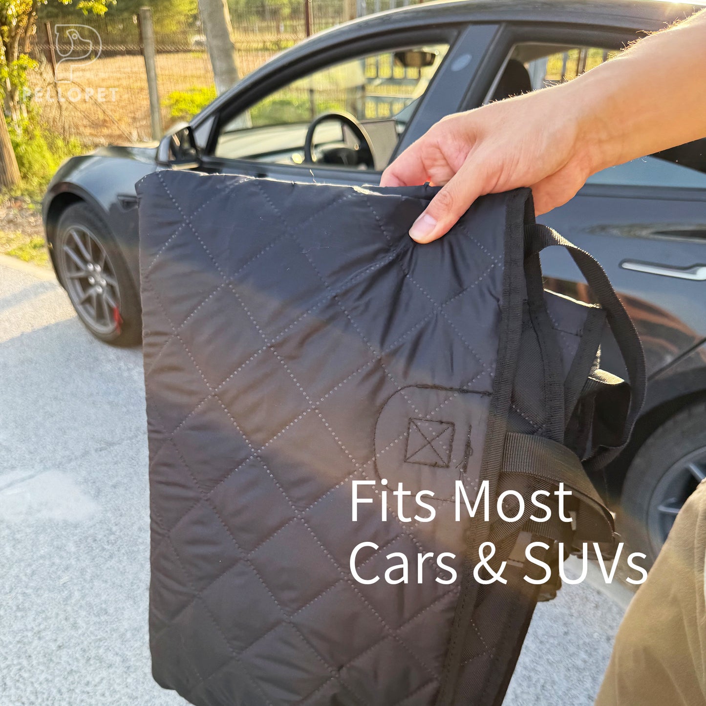Dog Car Seat Cover - Non-Slip, Durable Pet Rear Seat Protector for Cars, Trucks, and SUVs, Pet Seat Cover | Quilted Texture | Knit Fabric, washable