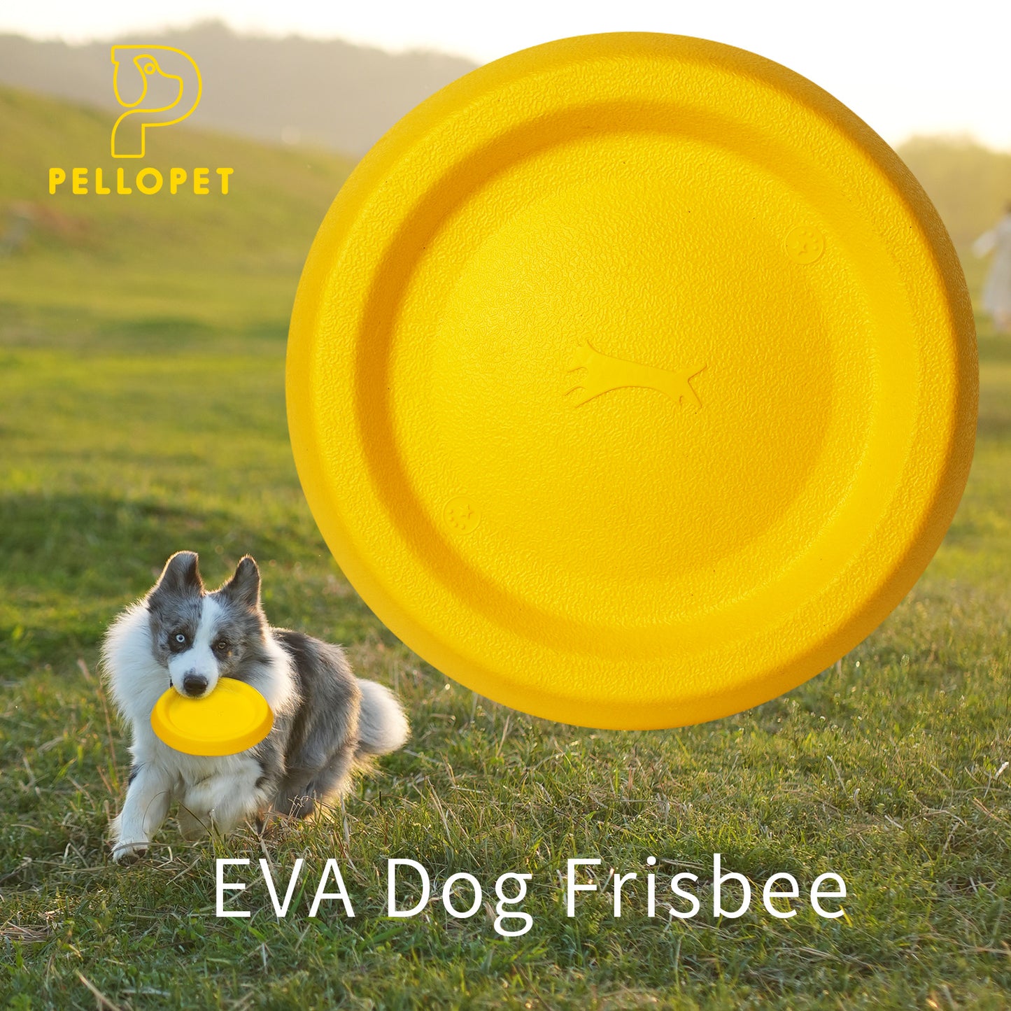 Dog Discs Toy, Durable Soft EVA pet frisbee, Flying Discs for Throwing Catching, Durable for Aggressive Chewers, Water Floating Dog Toys, Swimming Training, Medium Large Breeds, Yellow