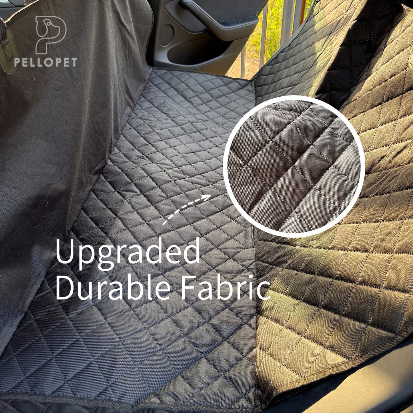 Dog Car Seat Cover - Non-Slip, Durable Pet Rear Seat Protector for Cars, Trucks, and SUVs, Pet Seat Cover | Quilted Texture | Knit Fabric, washable